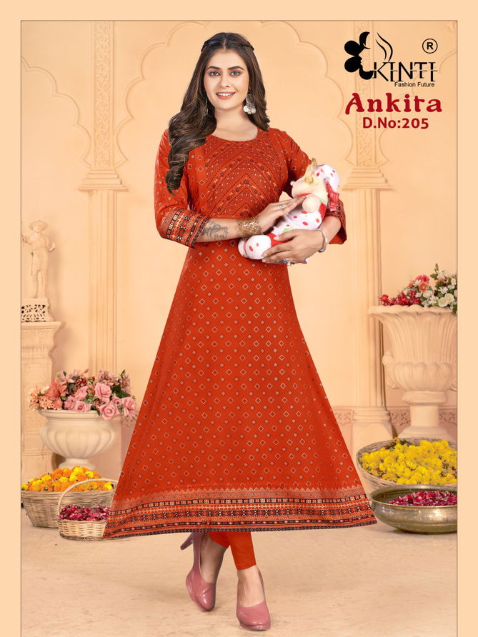 Ankita 2 By Kinti 201 To 208 Anarkali Kurtis Catalog
